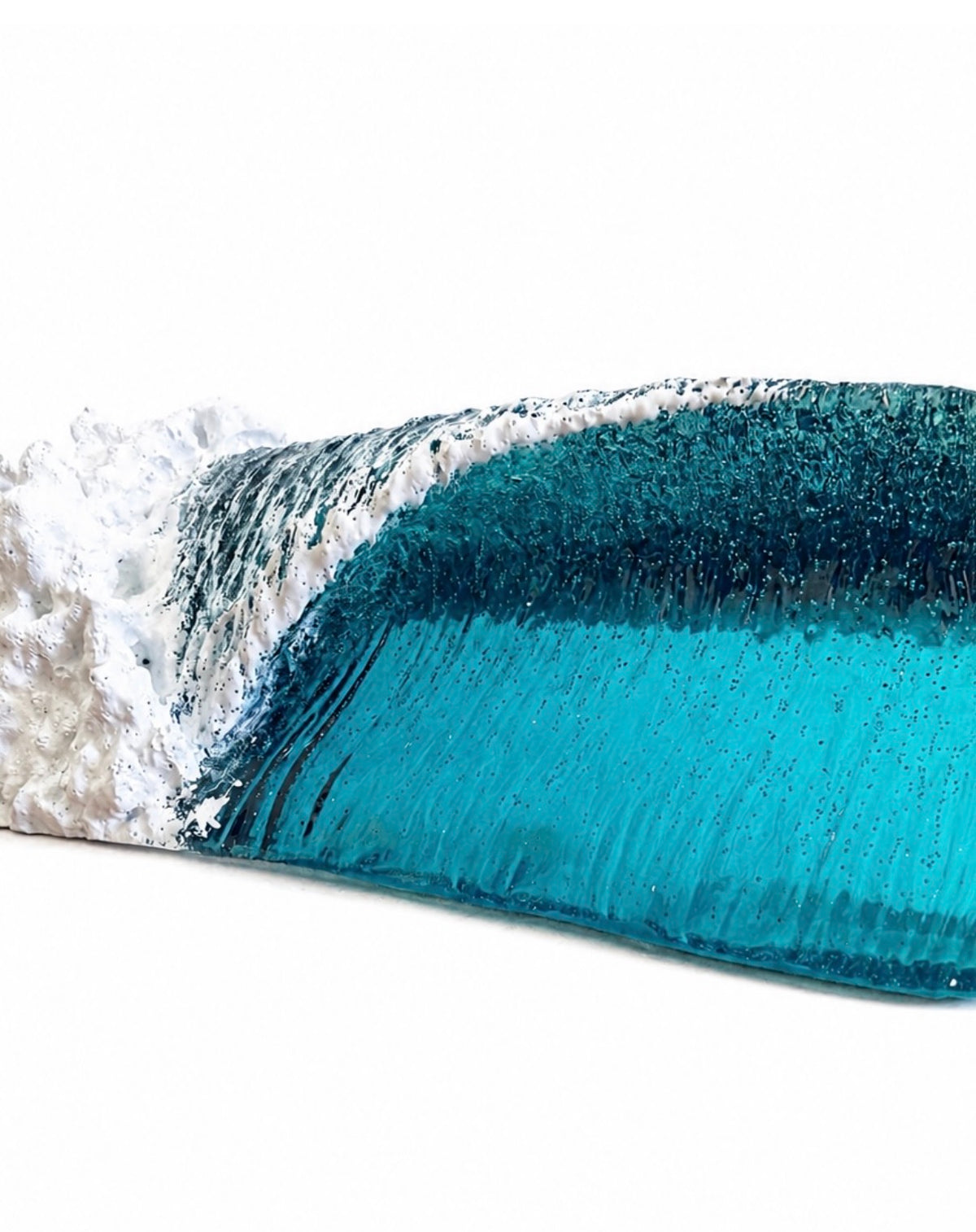 Ocean Wave Sculpture | Left Breaking Resin Wave | 12"