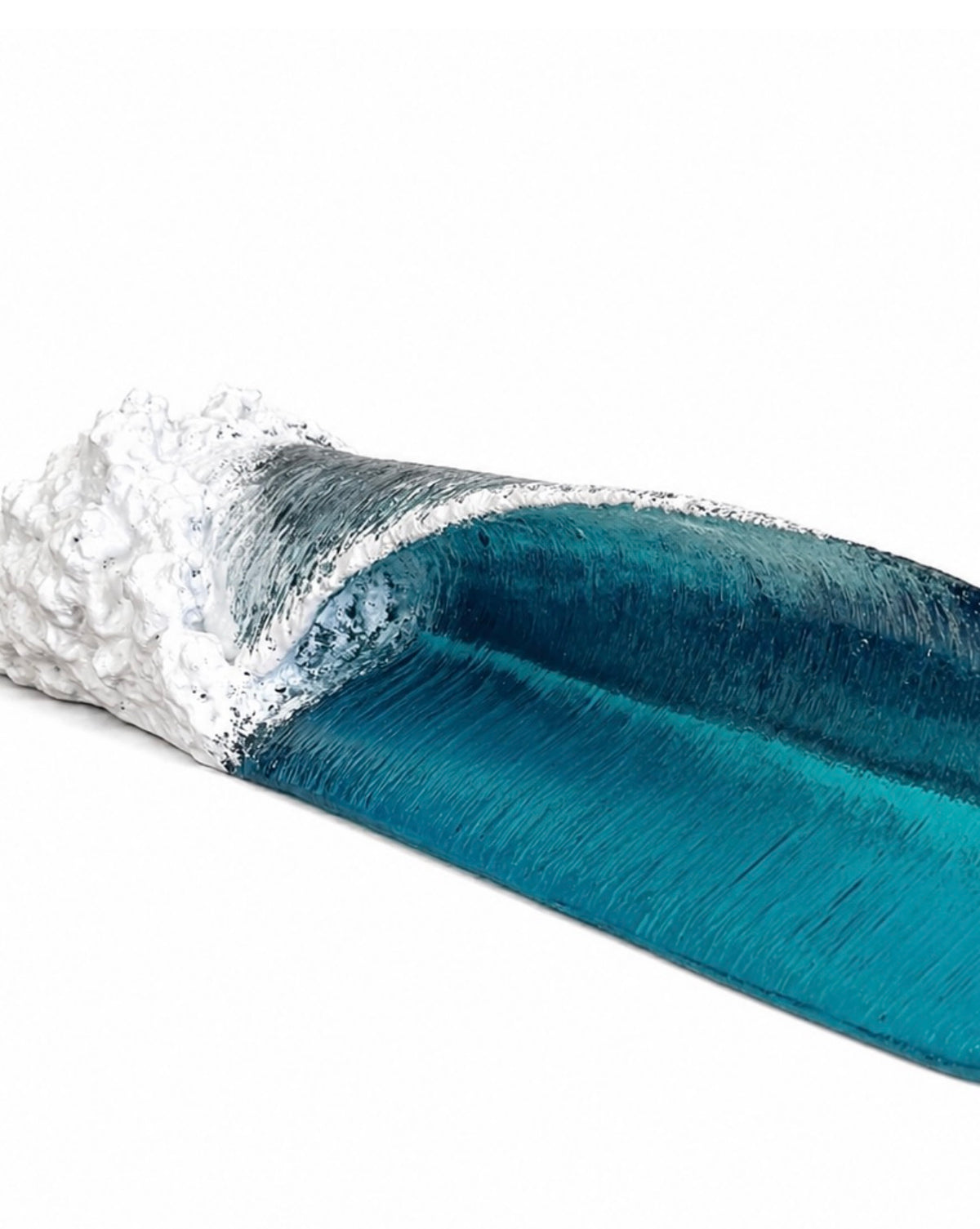 Ocean Wave Sculpture | Left Breaking Resin Wave | 18"